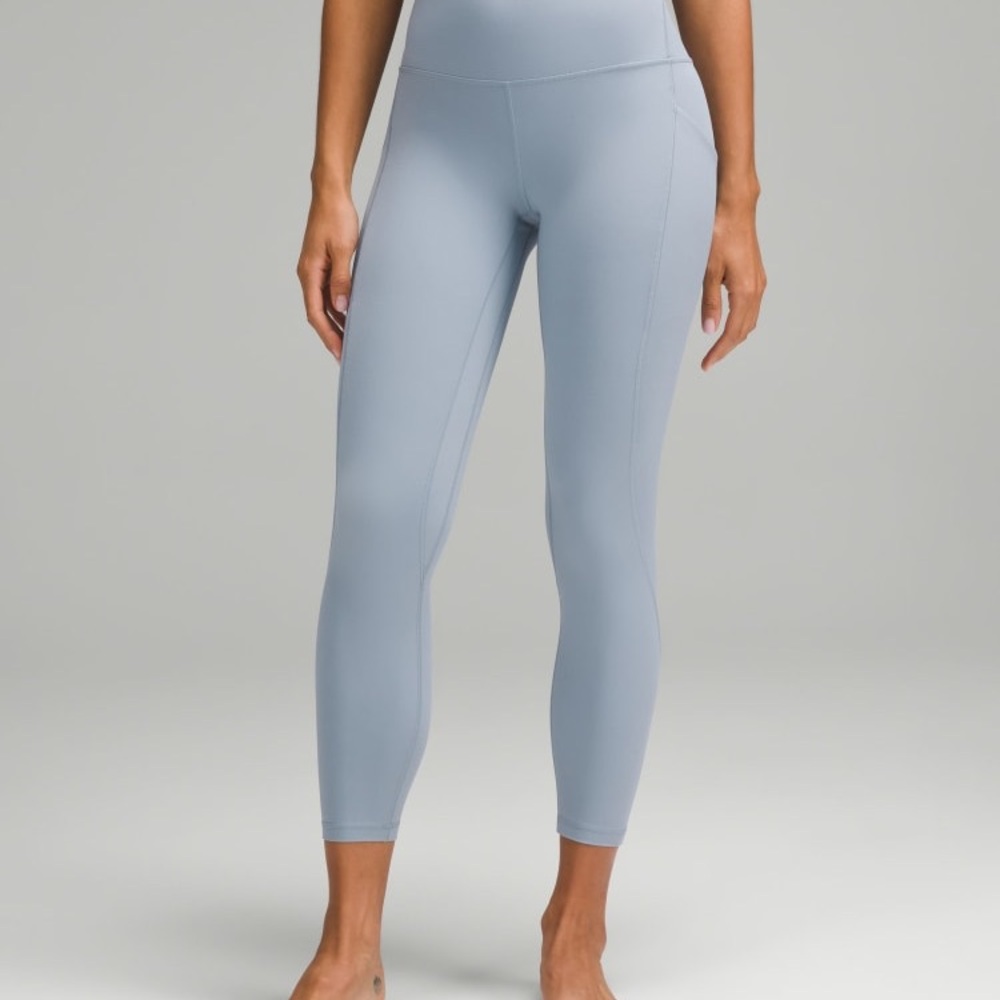 lululemon light blue high-rise leggings with center back logo - Picture 2 of 14